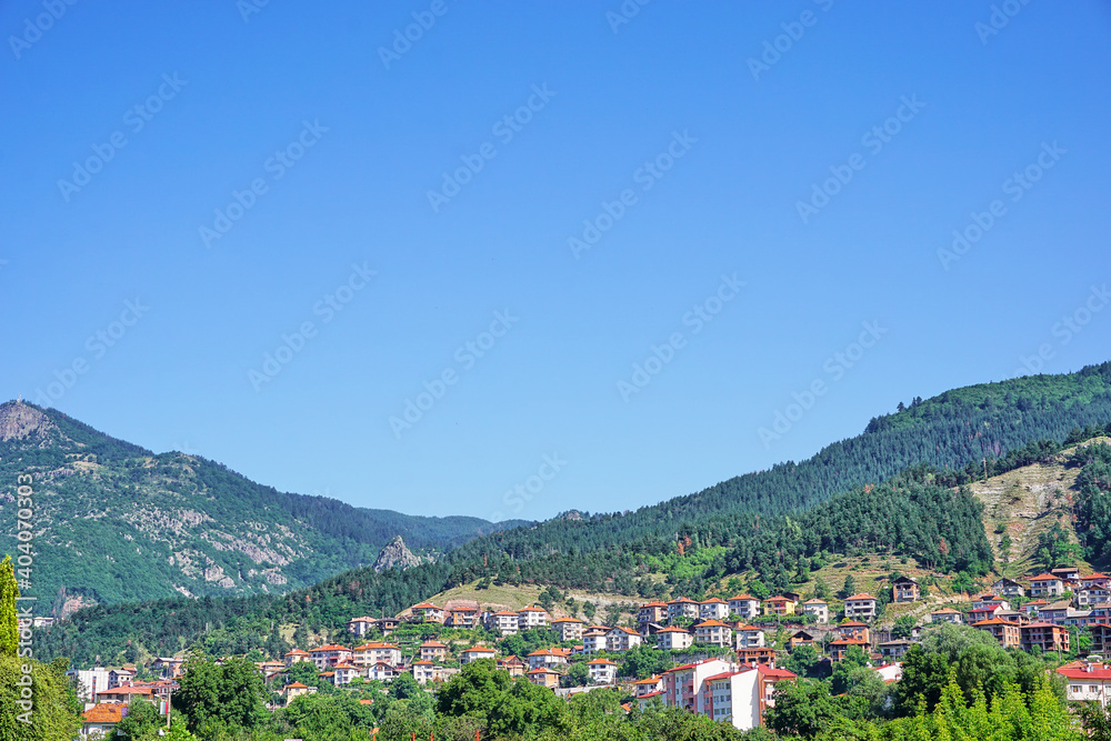 Panoramic view of town Devin, Bulgaria