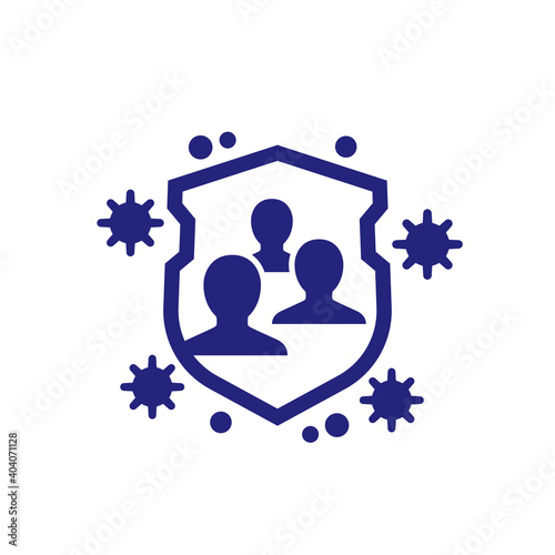 herd immunity, immune to a virus icon