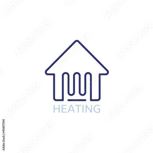 house heating line icon on white