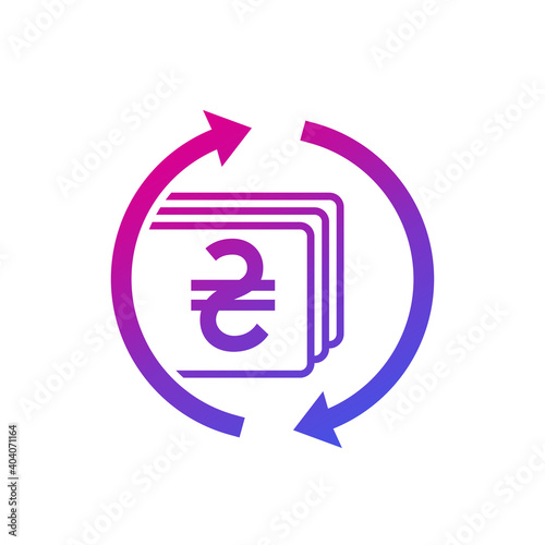 hryvnia exchange icon, ukrainian currency