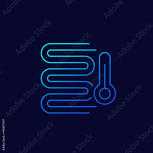 underfloor heating system line icon, vector