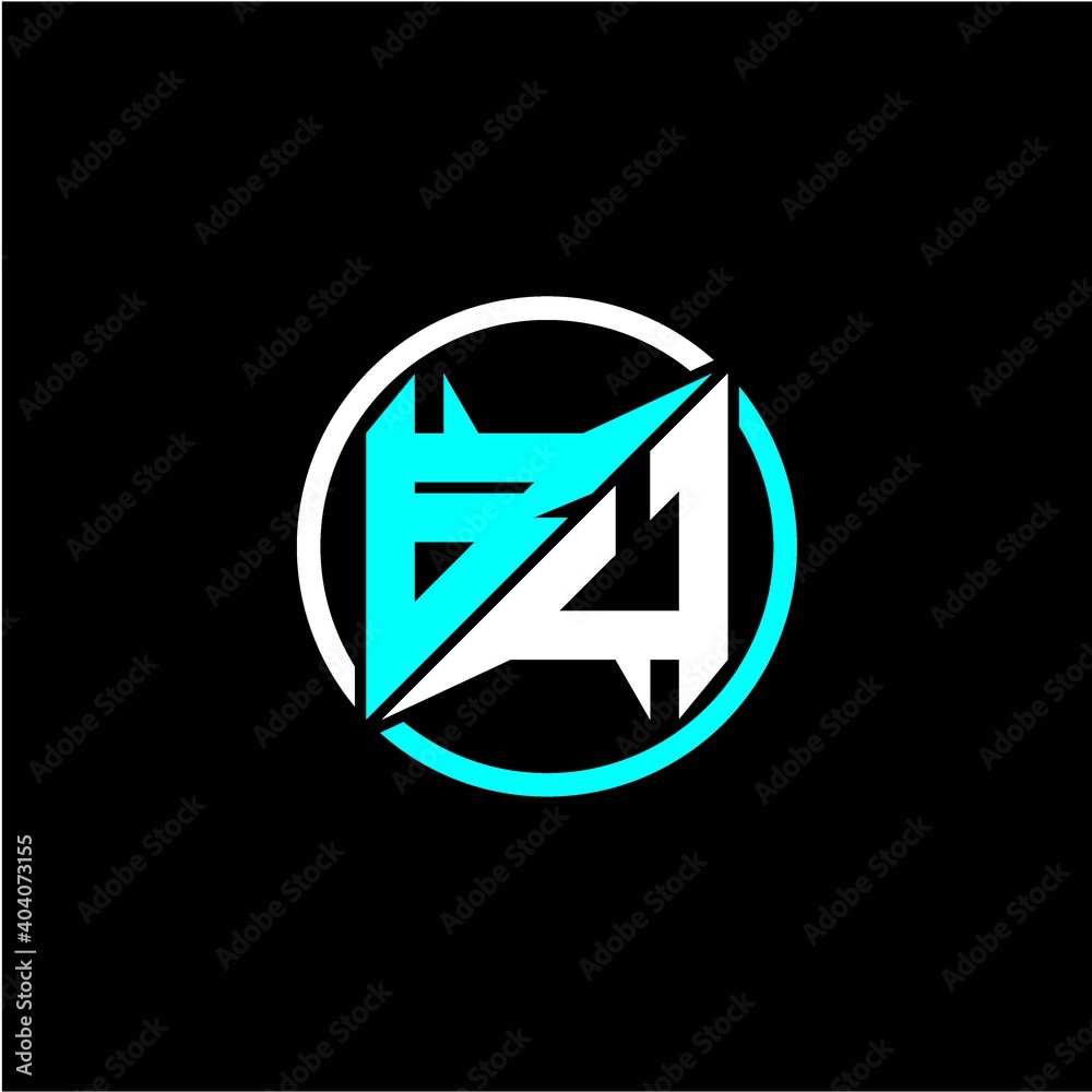 Modern minimalist design with the initials letter B U square and rings around it. Modern minimalist design with the initials letter B U square and rings around it.