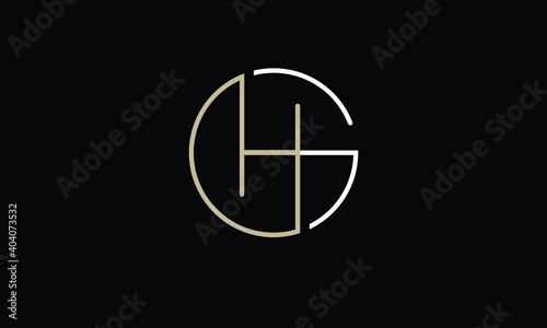 GH, HG, G, H Letter Logo Design with Creative Modern Trendy Typography	
