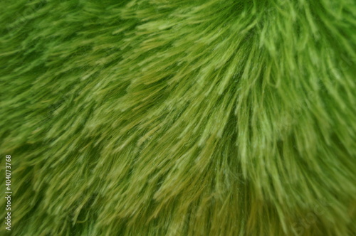 Close-up (macro) of green artificial fabric (fur). Can be used as background
