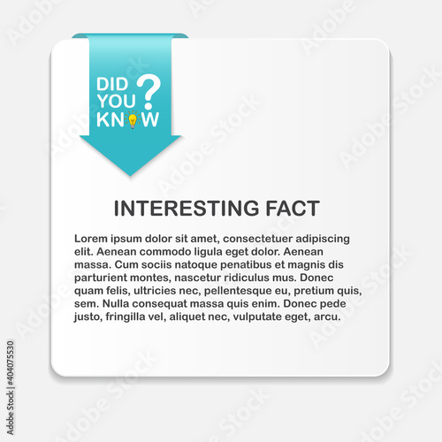 Did you know Speech Bubble Background with Idea Light Bulb Icon Vector Illustration EPS10