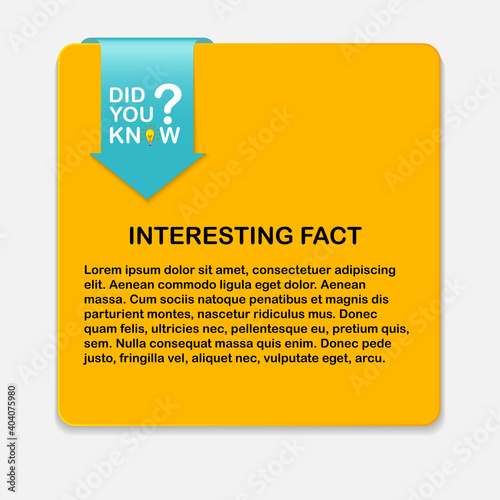 Did you know Speech Bubble Background with Idea Light Bulb Icon Vector Illustration EPS10