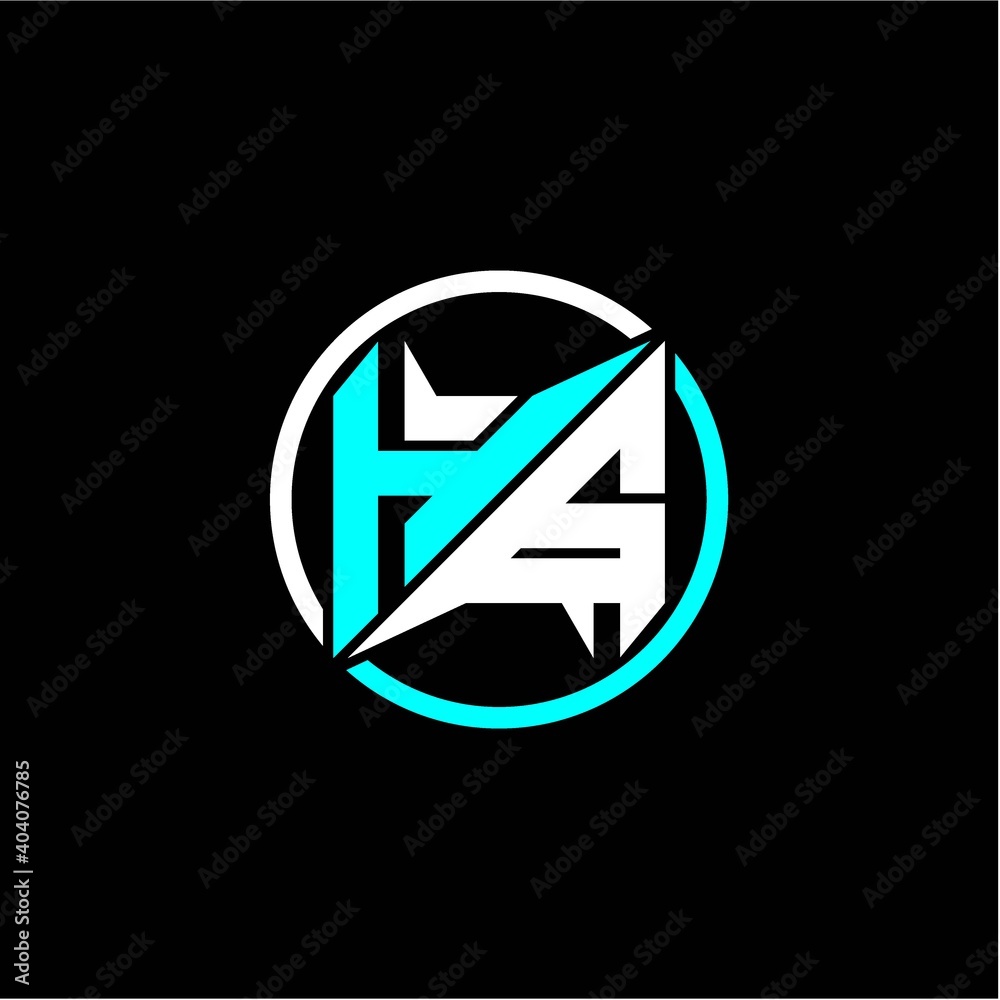 Modern minimalist design with the initials letter H G square and rings around it. Modern minimalist design with the initials letter H G square and rings around it.
