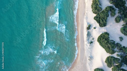 Aerial of the beautiful Beaches on Sardinia, Italy