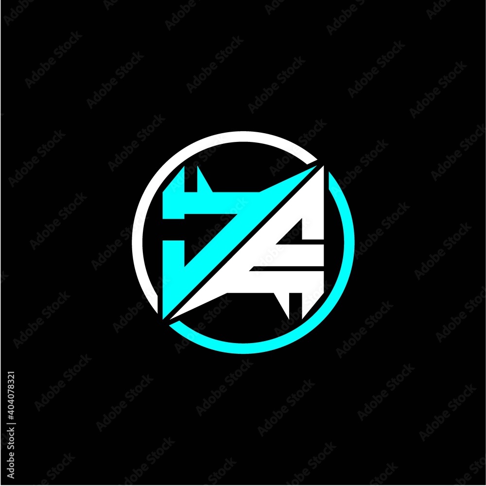 Modern minimalist design with the initials letter J E square and rings around it. Modern minimalist design with the initials letter J E square and rings around it.