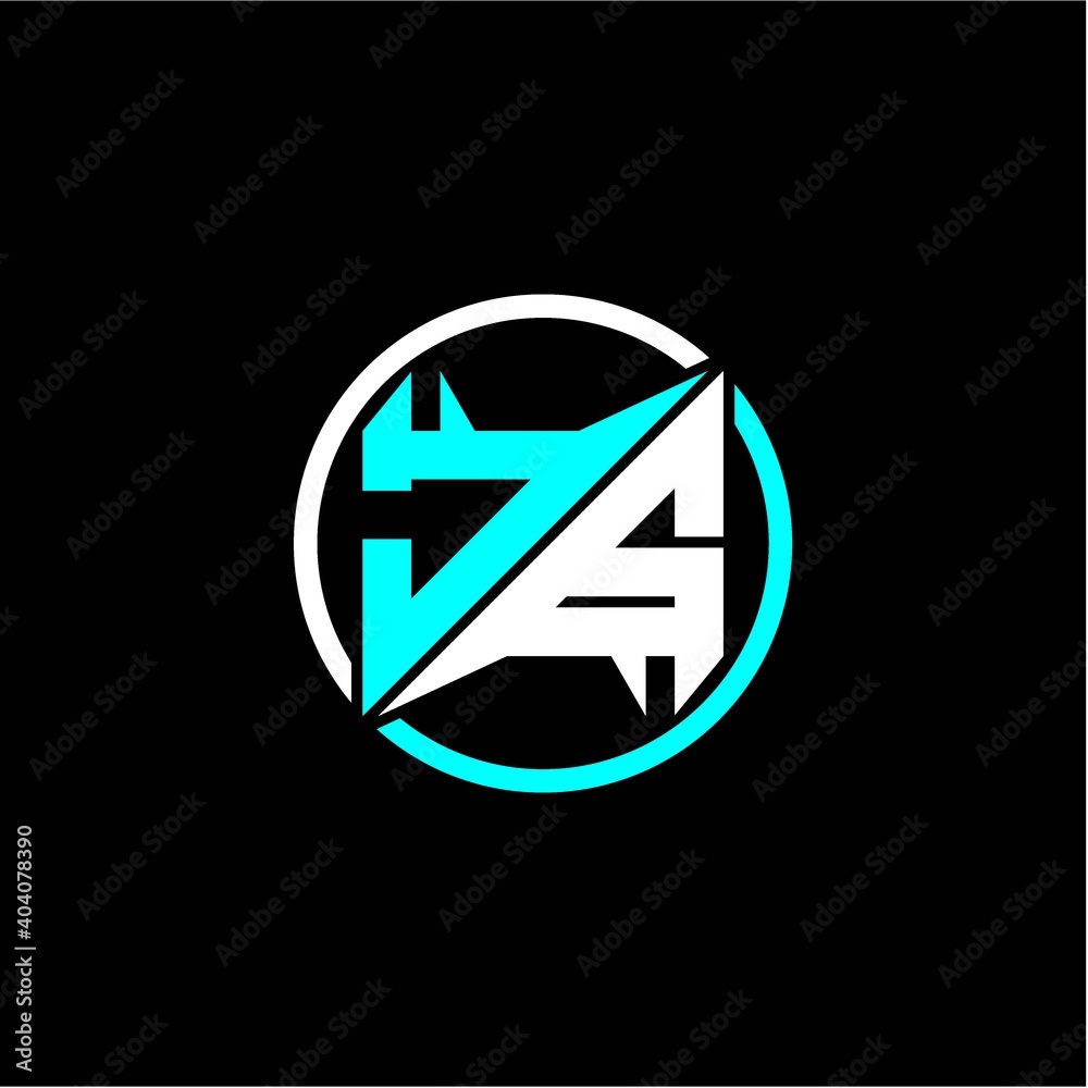 Modern minimalist design with the initials letter J G square and rings around it. Modern minimalist design with the initials letter J G square and rings around it.