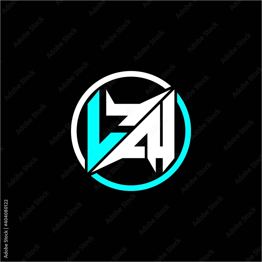 Modern minimalist design with the initials letter L N square and rings around it. Modern minimalist design with the initials letter L N square and rings around it.