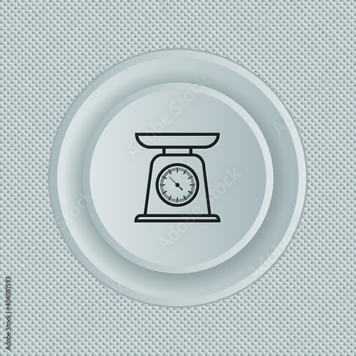 Domestic weigh scales line sign. Single line icon on white background. Vector illustration