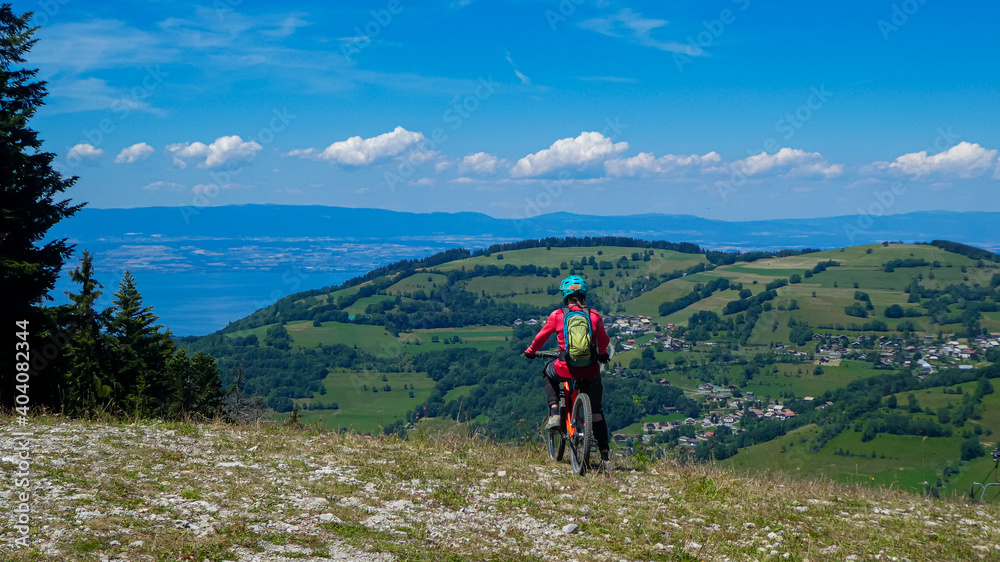 Mountain biker on a mountain