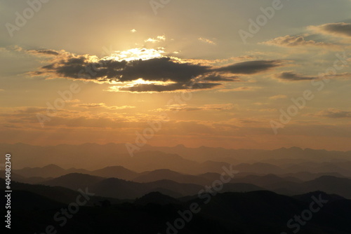 sunset over the mountains