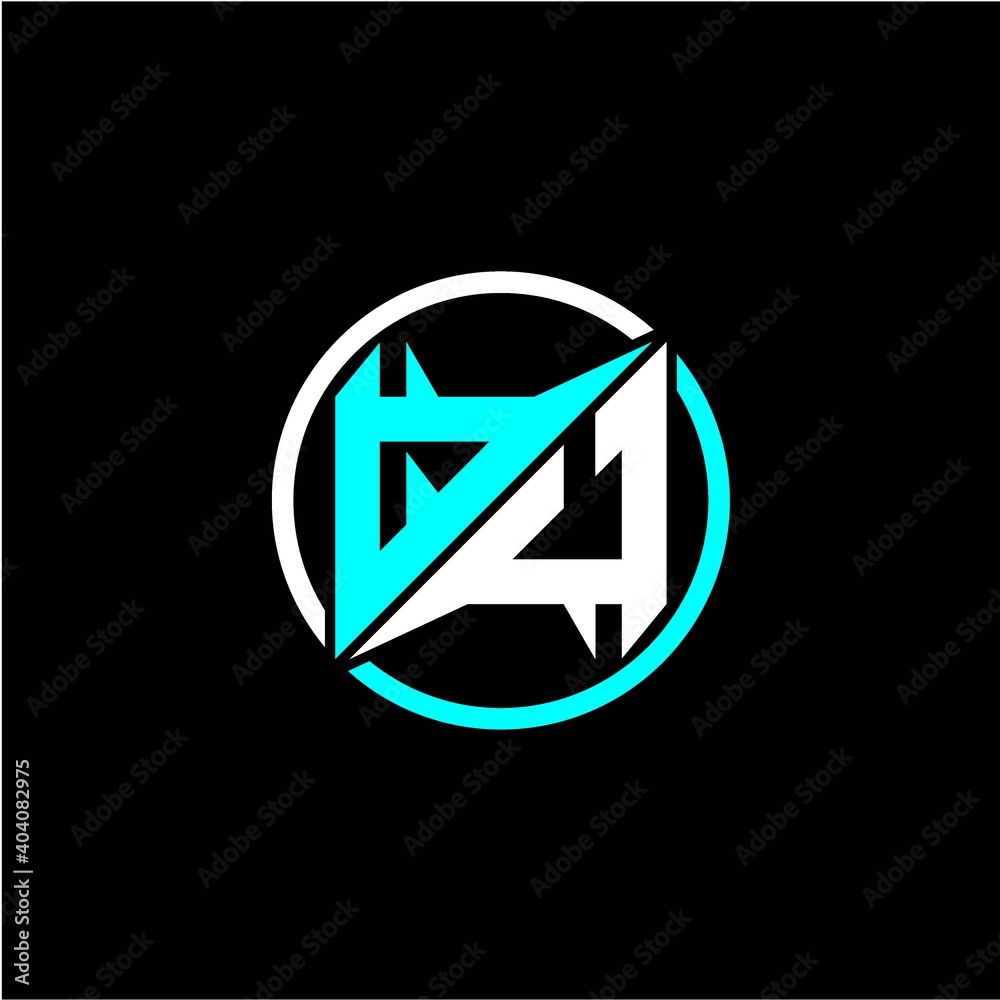 Modern minimalist design with the initials letter Q U square and rings around it. Modern minimalist design with the initials letter Q U square and rings around it.