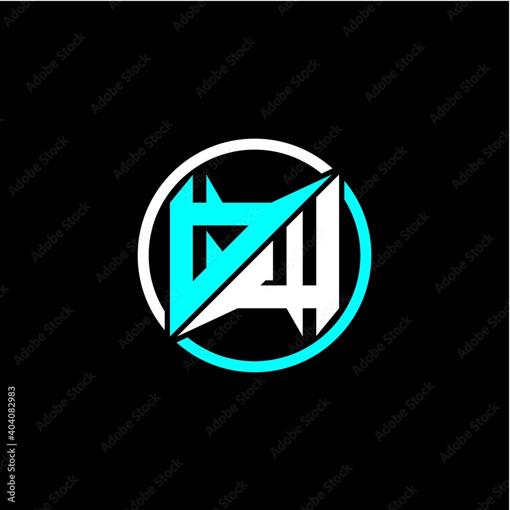 Modern minimalist design with the initials letter Q W square and rings around it. Modern minimalist design with the initials letter Q W square and rings around it.