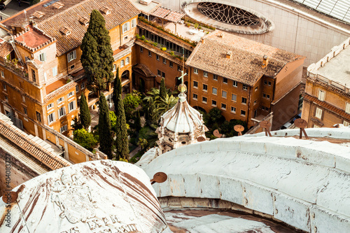View at the Teutonic Cemetery (Campo Santo Teutonico) from the dome of St. Peter's Basilica, Vatican. © Anastasia Prisunko