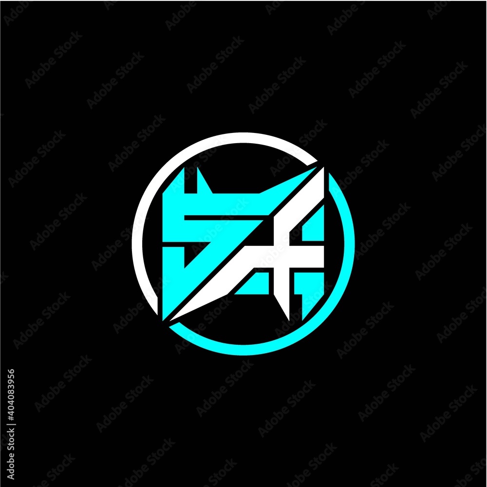 Modern minimalist design with the initials letter S X square and rings around it. Modern minimalist design with the initials letter S X square and rings around it.