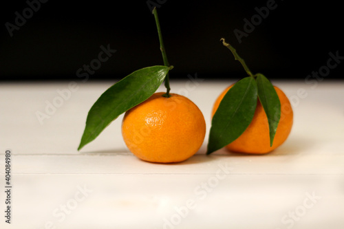 mandarines on a wooden table