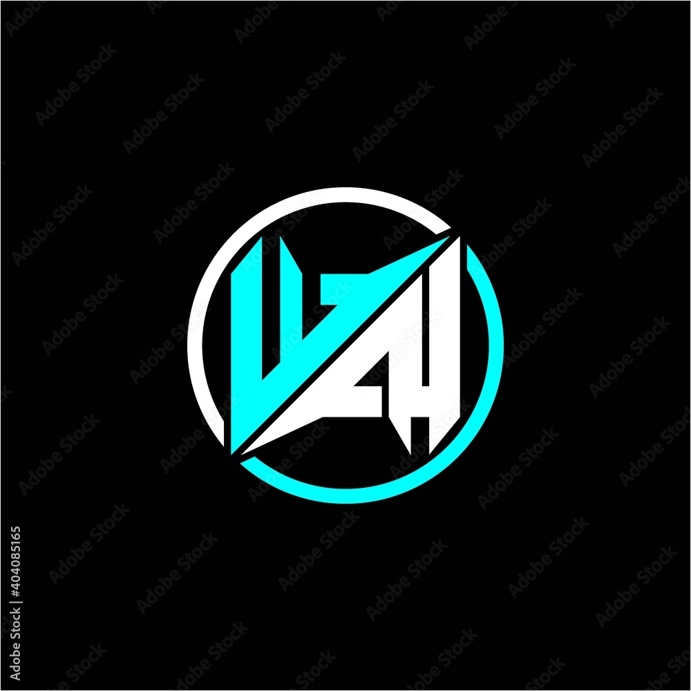 Modern minimalist design with the initials letter W N square and rings around it.
