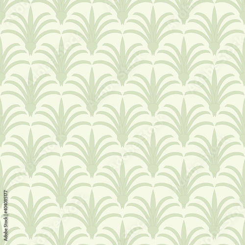 Seamless pattern in art Deco style. Decorative illustration of a palm tree, vintage ornament in vector. Wallpaper or elegant fabric