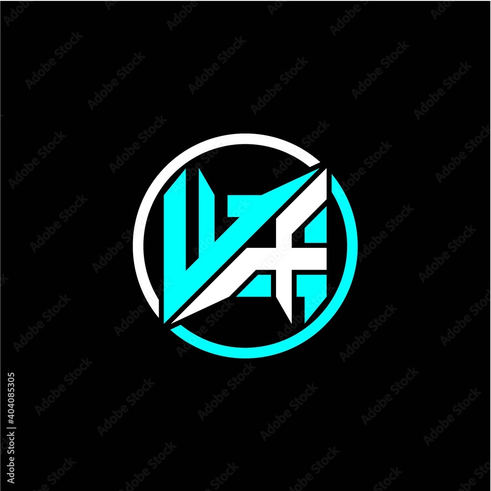 Fototapeta premium Modern minimalist design with the initials letter W X square and rings around it.