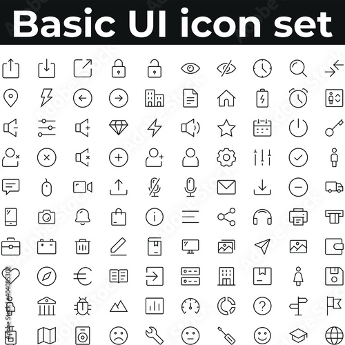 Basic app and web ui icon set