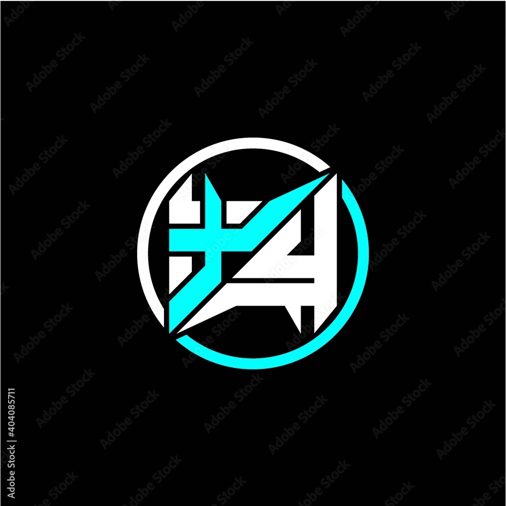 Modern minimalist design with the initials letter X Y square and rings around it. Modern minimalist design with the initials letter X Y square and rings around it.
