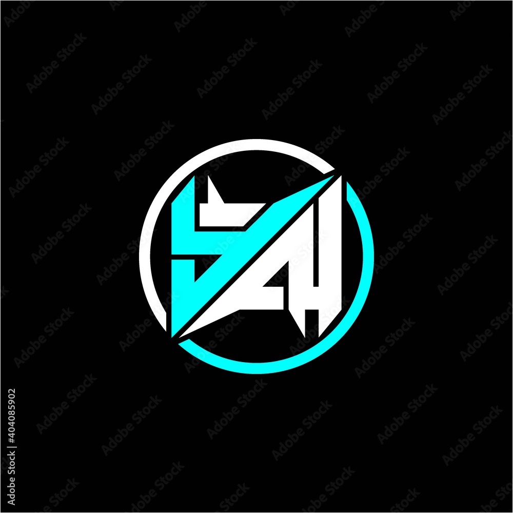 Modern minimalist design with the initials letter Y N square and rings around it. Modern minimalist design with the initials letter Y N square and rings around it.