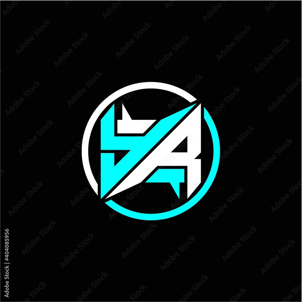 Modern minimalist design with the initials letter Y R square and rings around it. Modern minimalist design with the initials letter Y R square and rings around it.