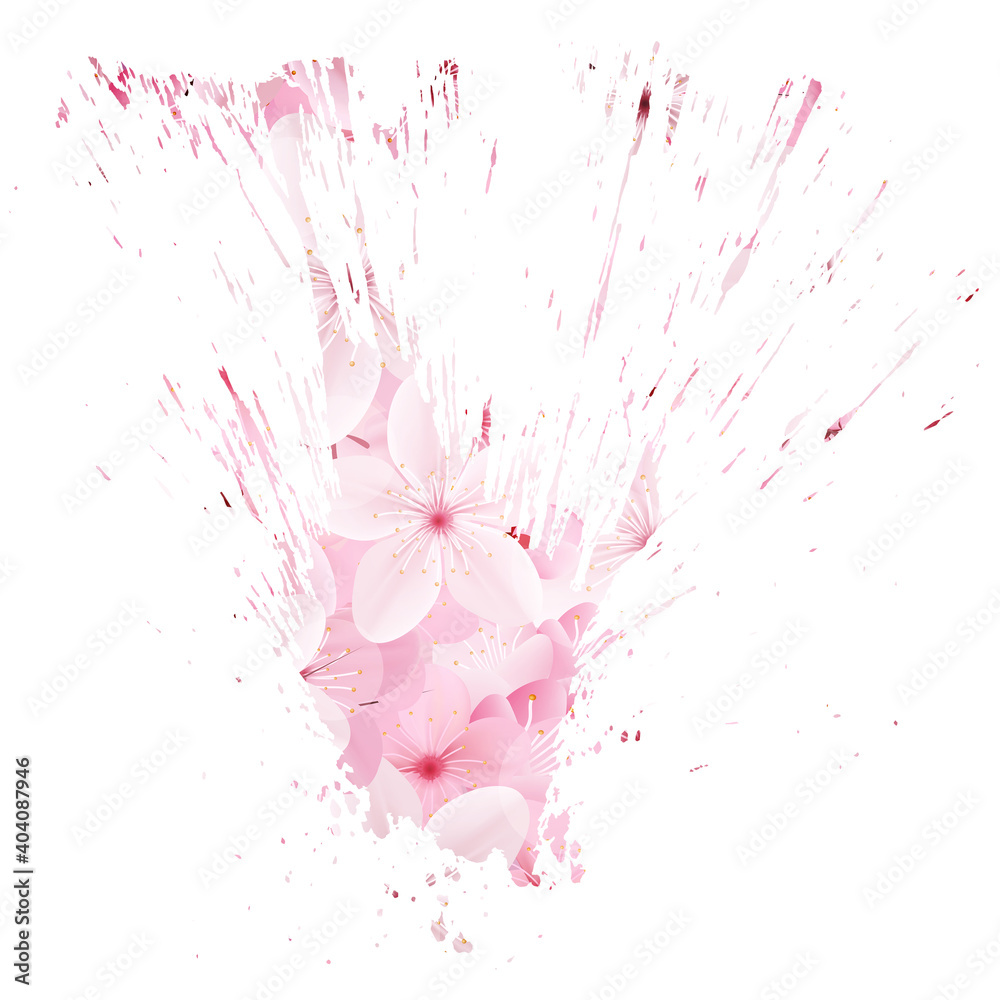 Sakura for Valentine's Day. Raster Sakura for Valentine's Day. Raster