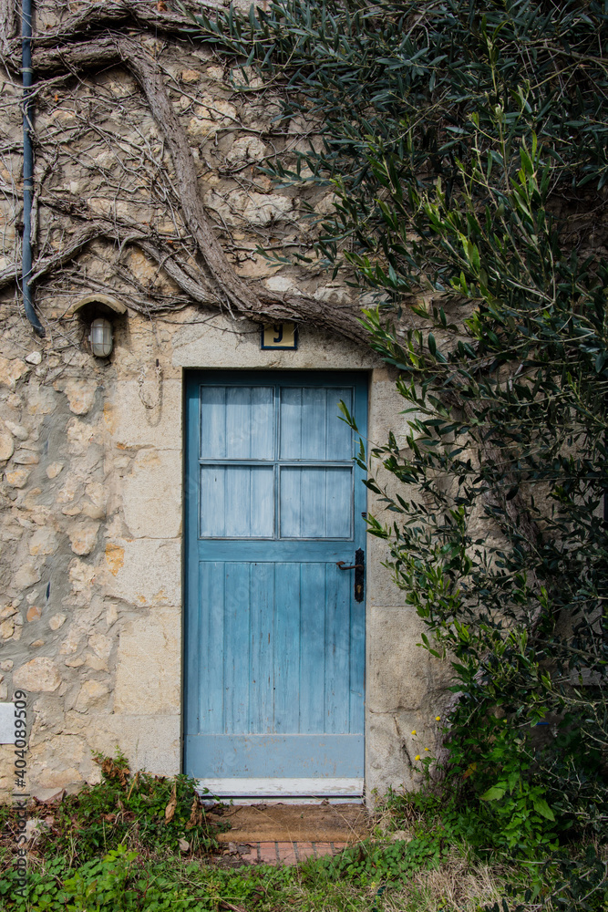 old door in a stone wall