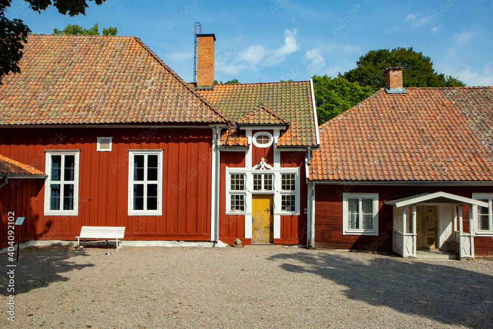 houses in a swedish village houses in a swedish village