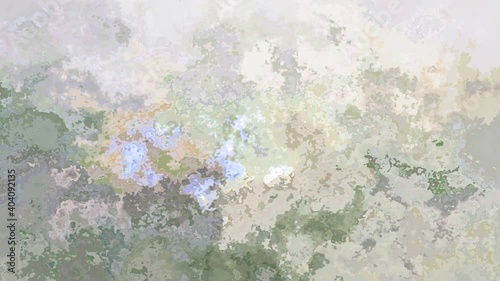abstract animated twinkling stained background full HD seamless loop video - watercolor splotch liquid effect - color soft beige grey green khaki