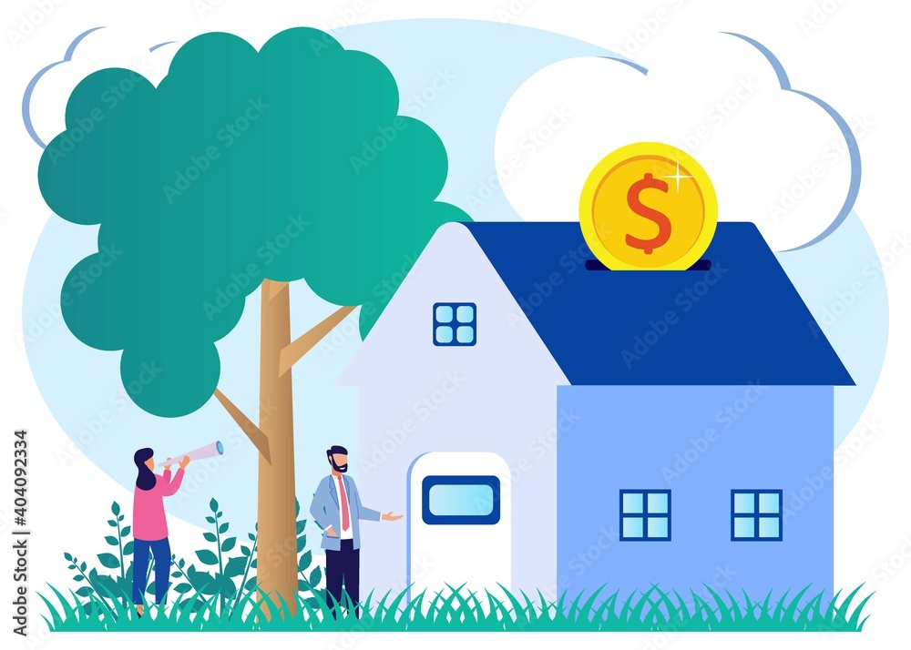 Illustration vector graphic cartoon character of mortgage Illustration vector graphic cartoon character of mortgage