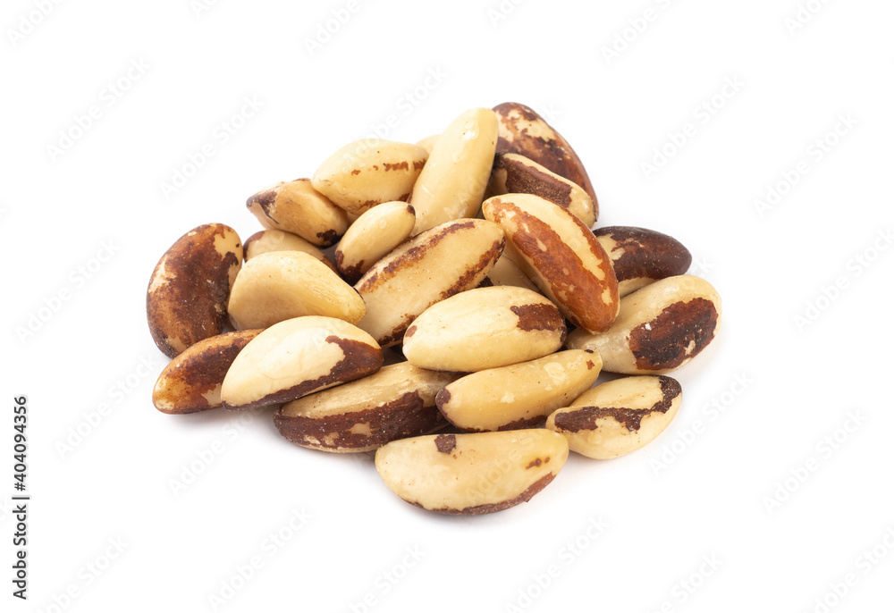 A group of brazil nuts isolated over white background A group of brazil nuts isolated over white background
