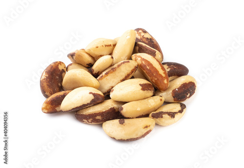 A group of brazil nuts isolated over white background