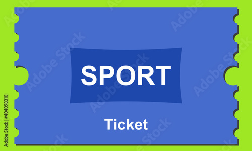 Ein blaues Sport Ticket vor grünem Hintergrund