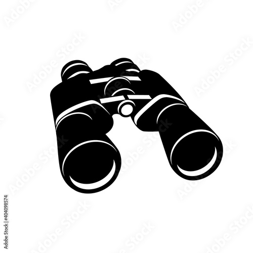binoculars isolated on a white background. Silhouette of black binoculars. vector illustration in flat style