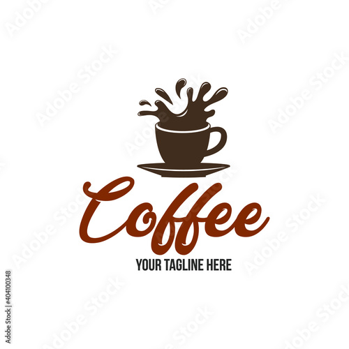 Cafe vector emblem. Cup of coffee logo