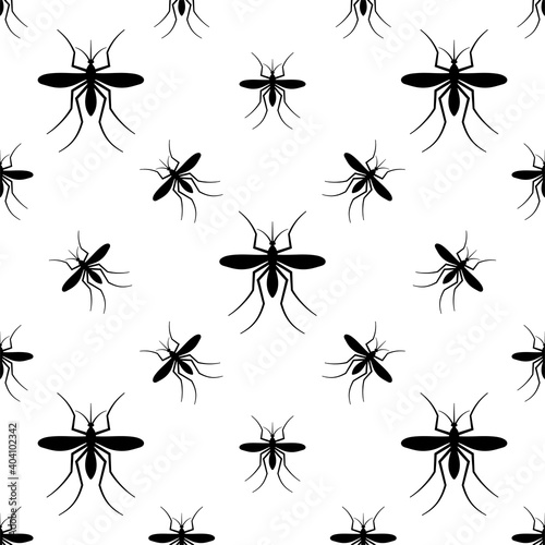 Mosquito Icon Seamless Pattern, Mosquitos Insect Icon © Aayam 4D
