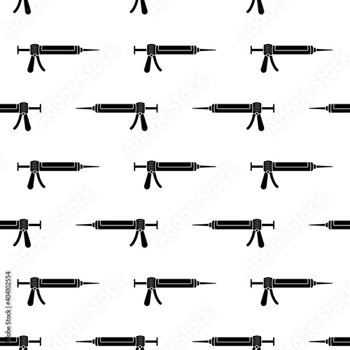 Silicone Sealant Gun Icon Seamless Pattern, Silicone Rubber Adhesive Applicator Gun