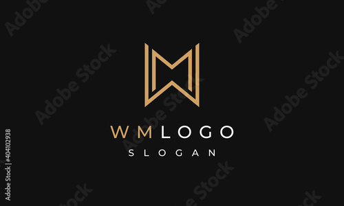 Fotografija Initials WM Logo Design Vector Letters WM Monogram Symbol Template