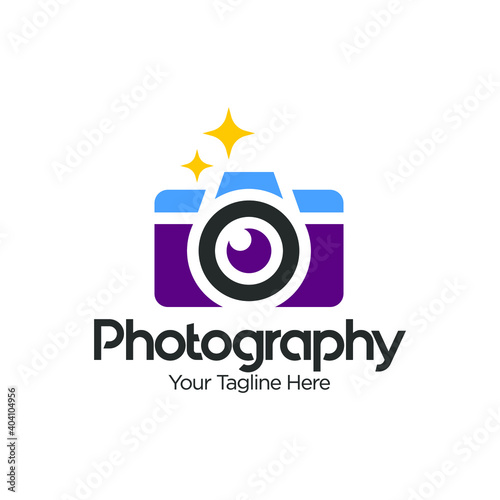 camera photography logo icon vector template