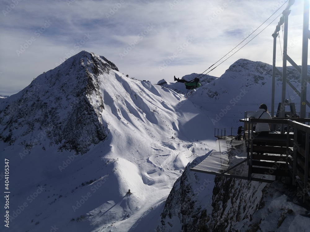 Fototapeta premium ski resort in the mountains