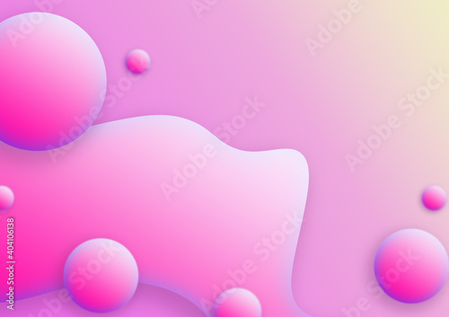 Pink 3d background abstract circles.