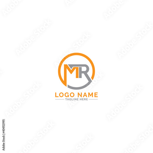 MR letter logo design with circle