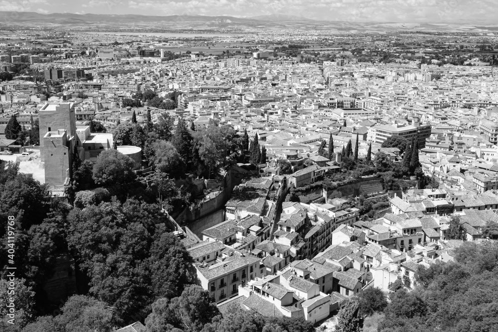 Alhambra - Fortress and view of Albacin, Granada, Spain