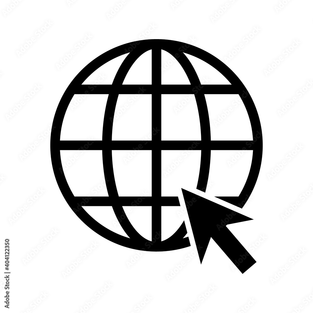 internet - globe icon design template vector on a white background internet - globe icon design template vector on a white background