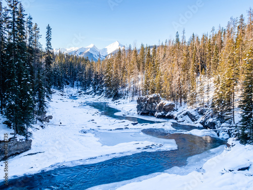Beautiful view of Kicking Horse river, in Yoho National Park, Canada